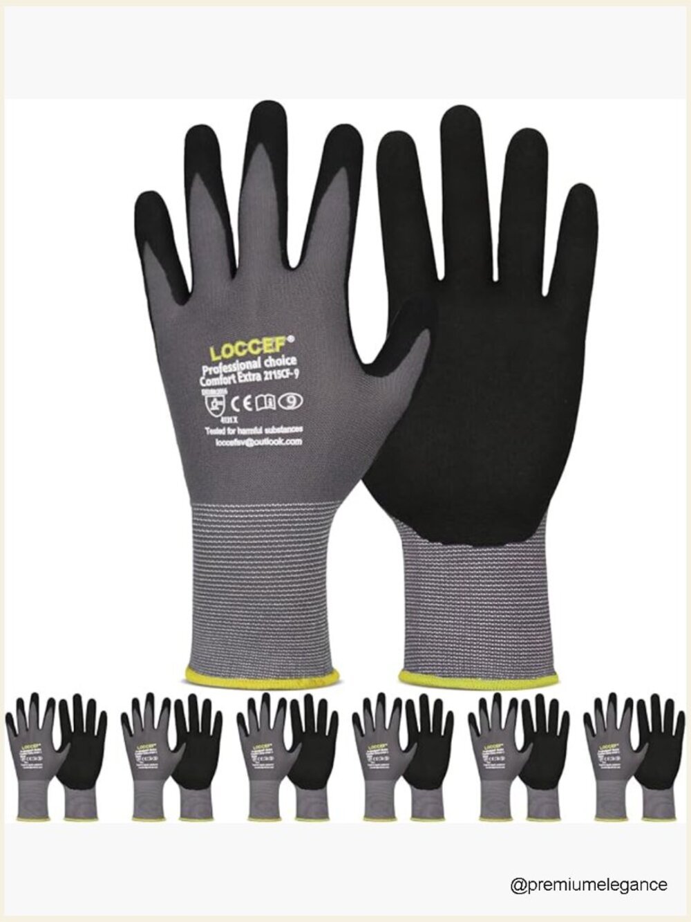 MicroFoam Nitrile Coated Work Gloves - 6 Pairs